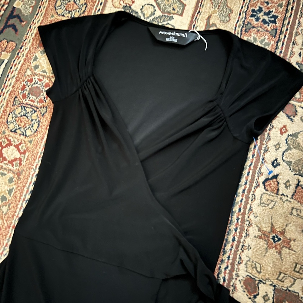 Norma Kamali Black Wrap Dress - Picture 2 of 3